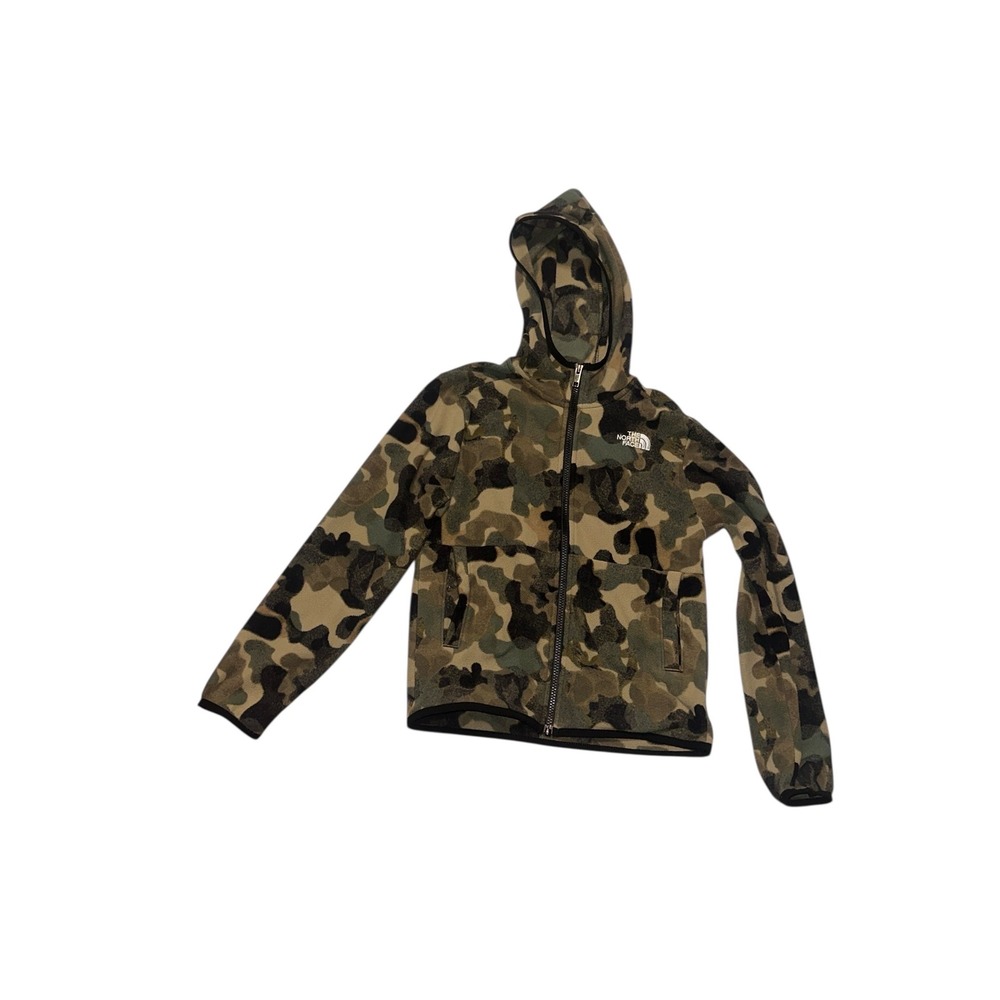 Nice Unisex The North Face Camo Fleece Hoodie Youth Size M (10) Zip Up